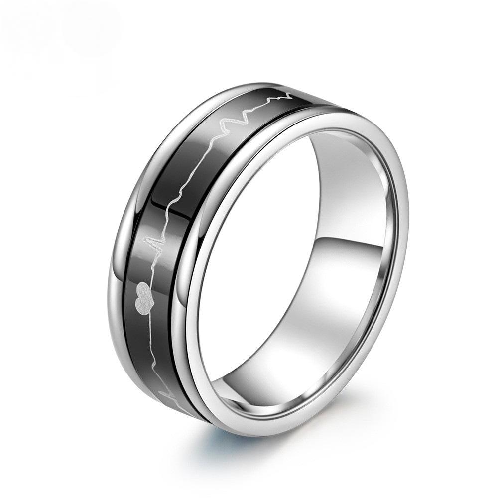 EKG Stainless Steel Spinner Ring