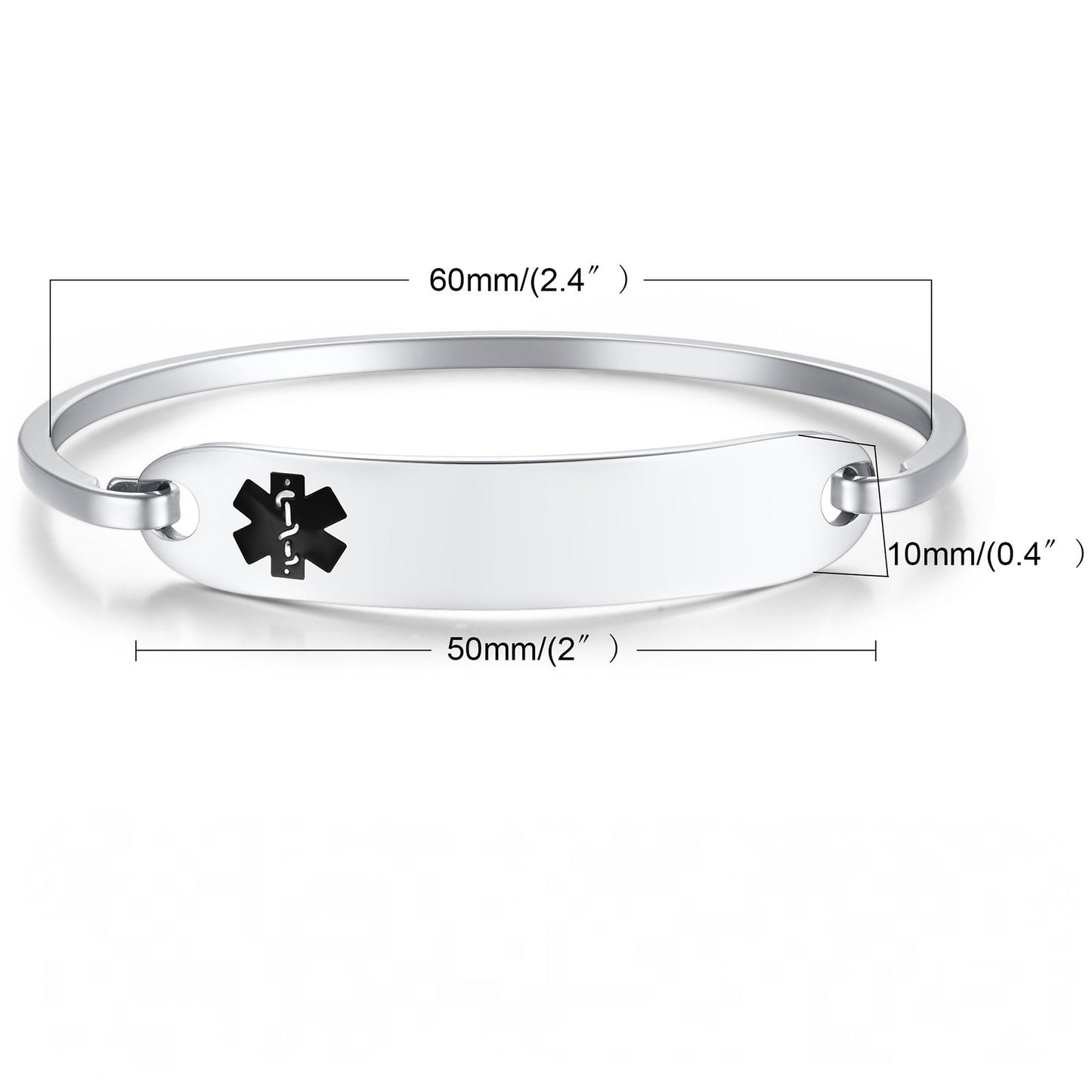 Stainless Steel Medical ID Blank Bangle