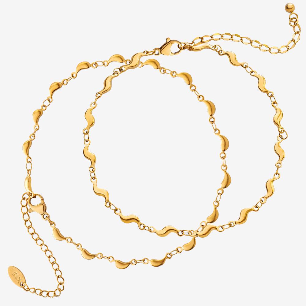 18K Gold PVD Chili Dolphin Shape Stainless Steel Anklet