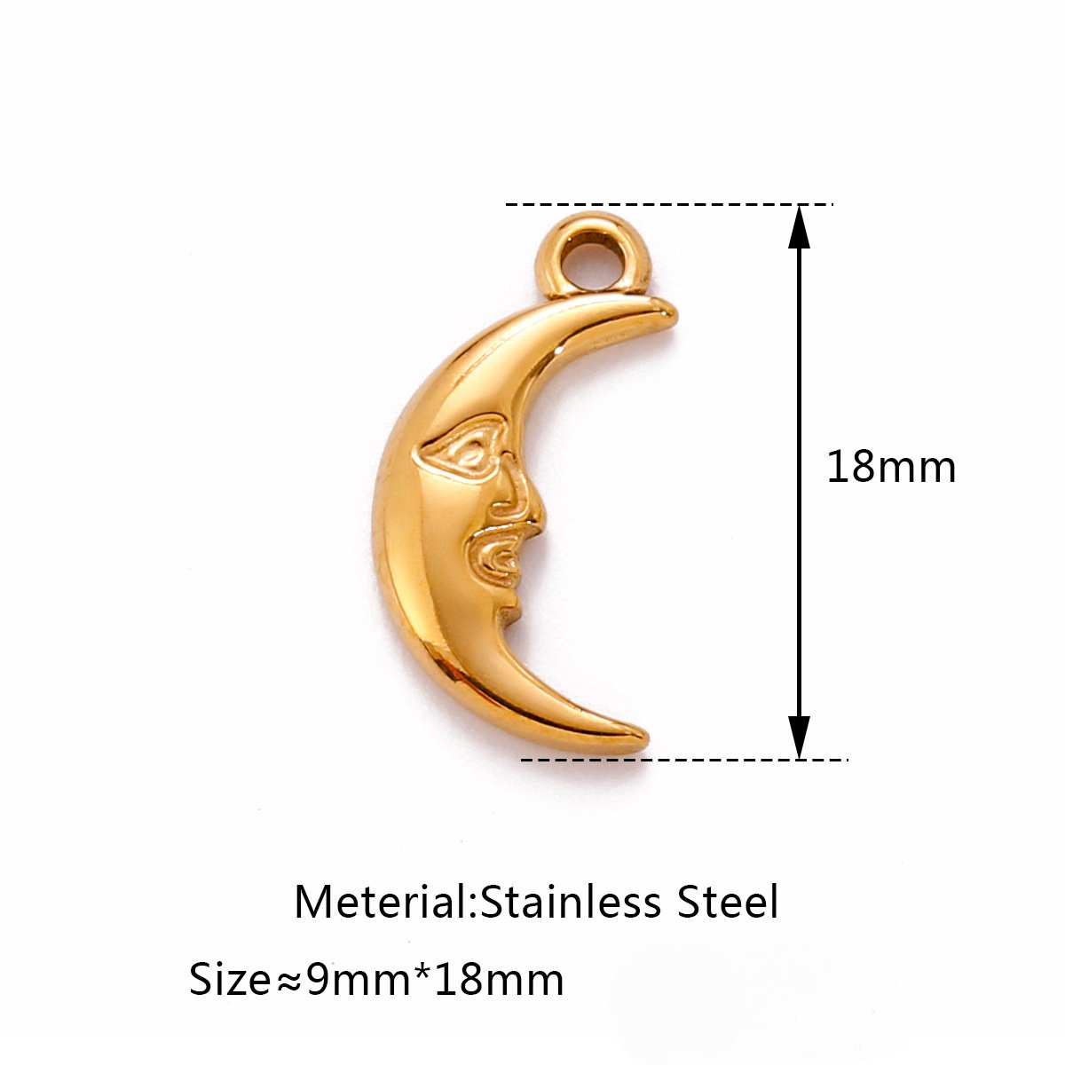 Stainless Steel Sun Moon Pendant