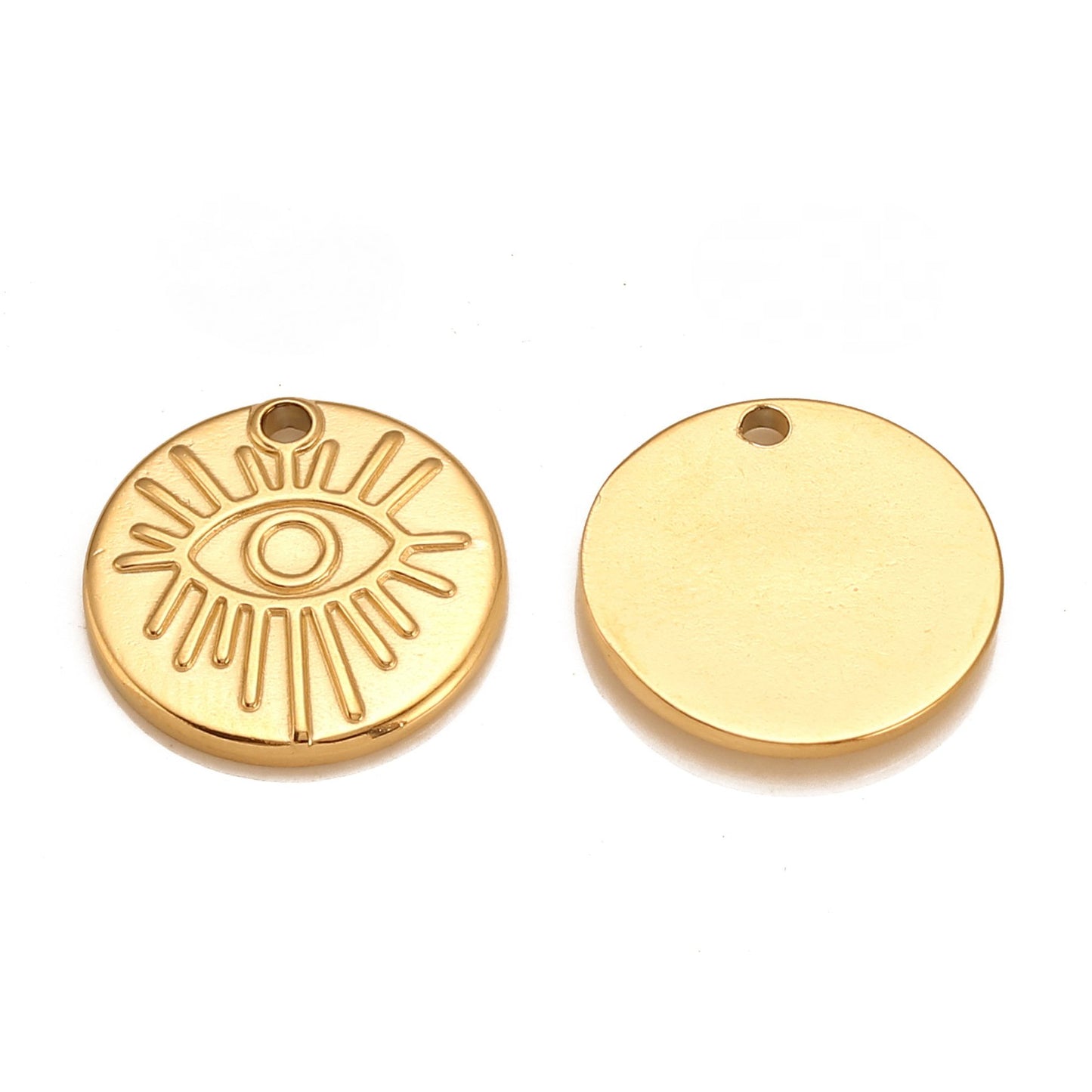 Pendentif œil rond en acier inoxydable