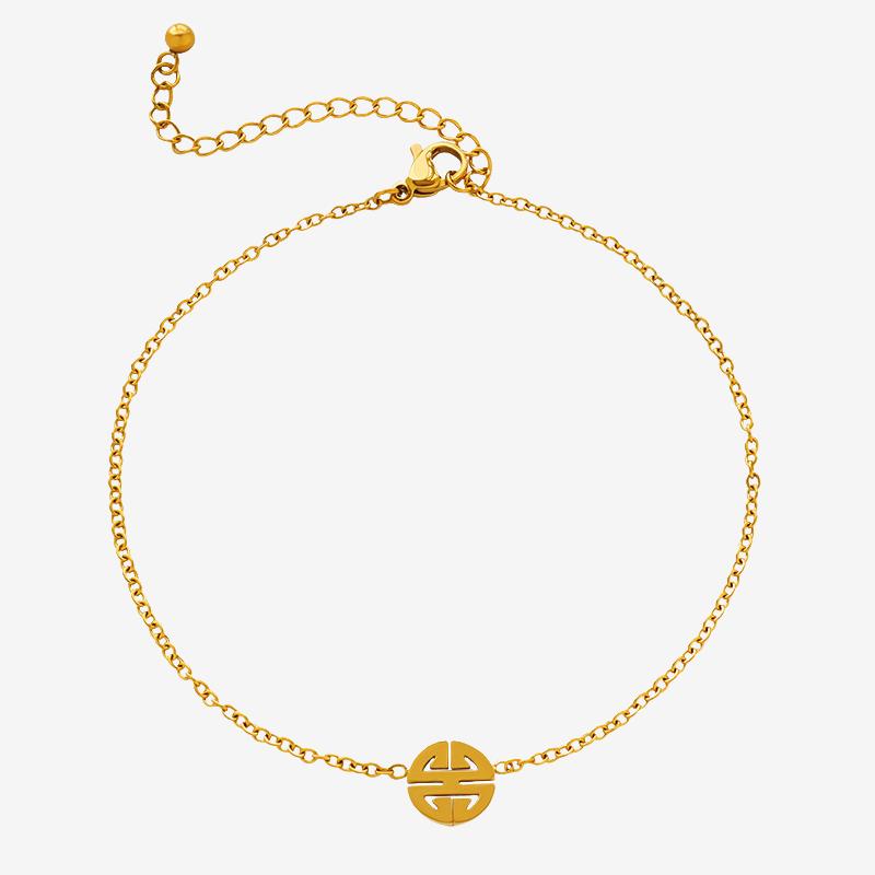 18K Gold PVD Cable Chain Stainless Steel Anklet