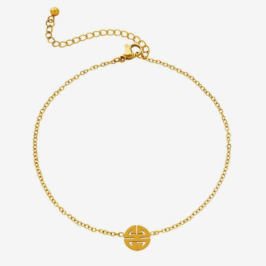 18K Gold PVD Cable Chain Stainless Steel Anklet