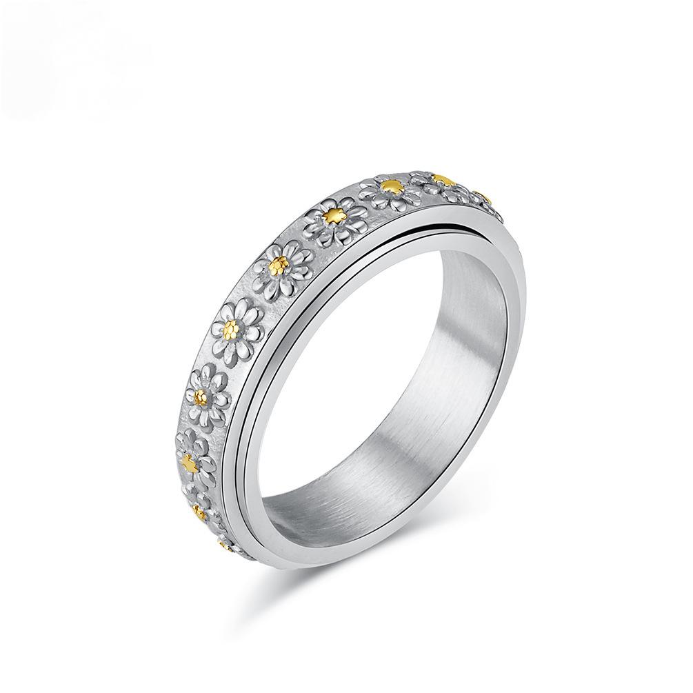 Daisy Stainless Steel Spinner Ring