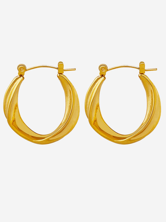 Stainless Steel Twisted Hoop Earrings