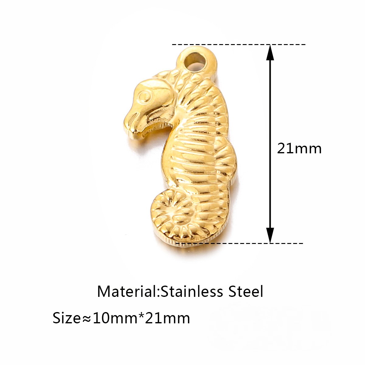 Pendentif hippocampe en acier inoxydable