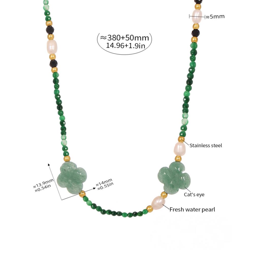 Tiger Eye Freshwater Pearl Beaded Necklace