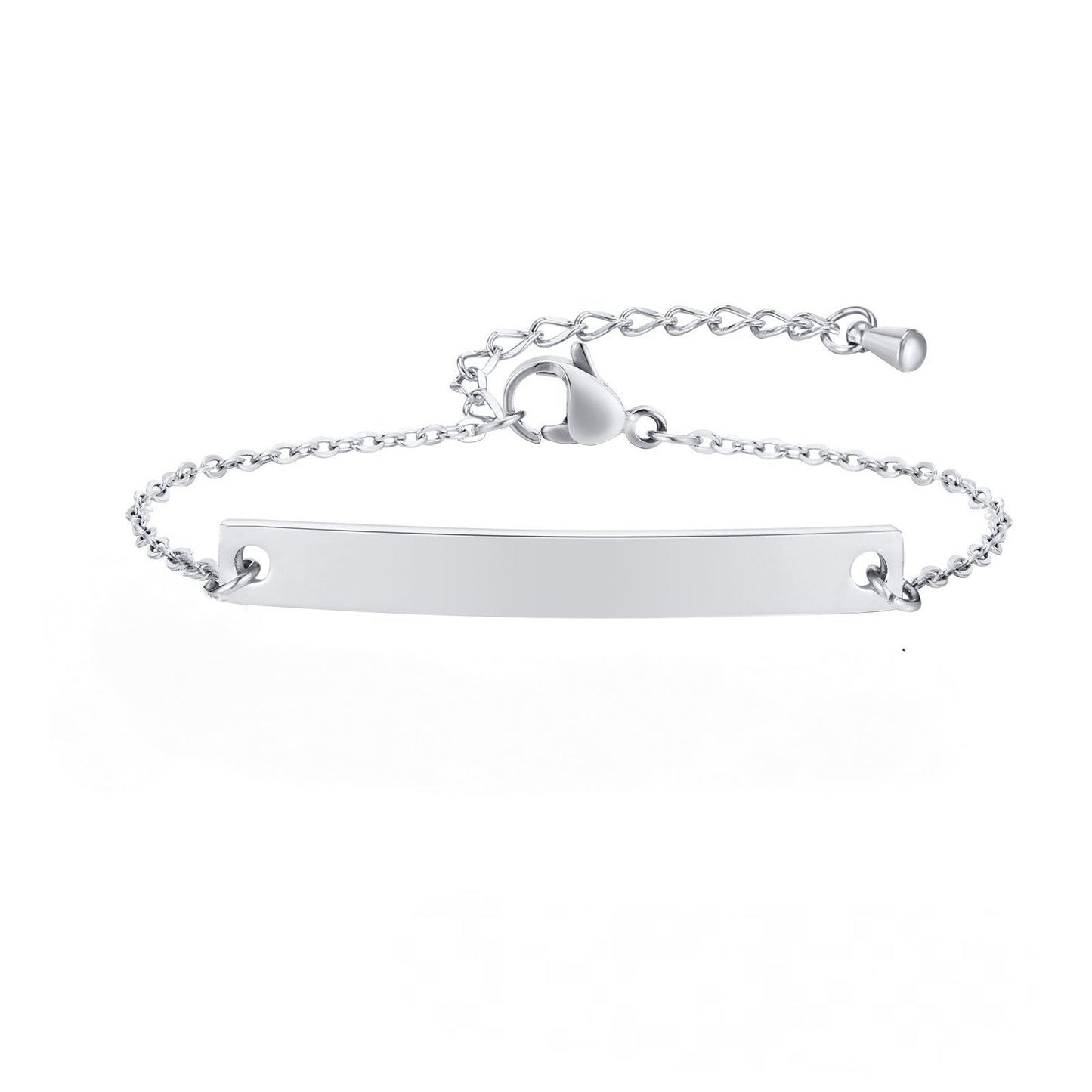 Stainless Steel Curved Bar Blank Bracelet