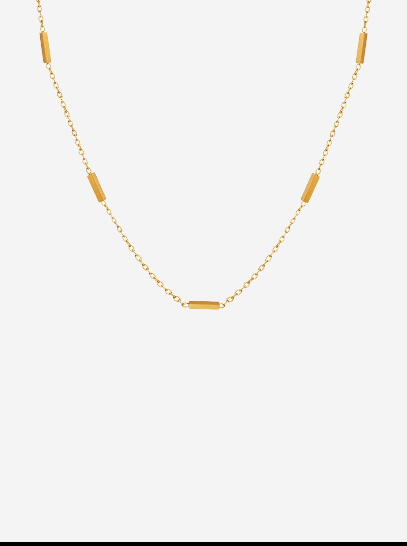 Small Bars Stainless Steel Cable Link Chain Necklace