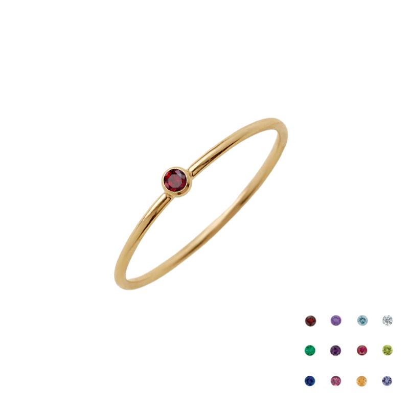 Stainless Steel Birthstone Classic Stacking Ring