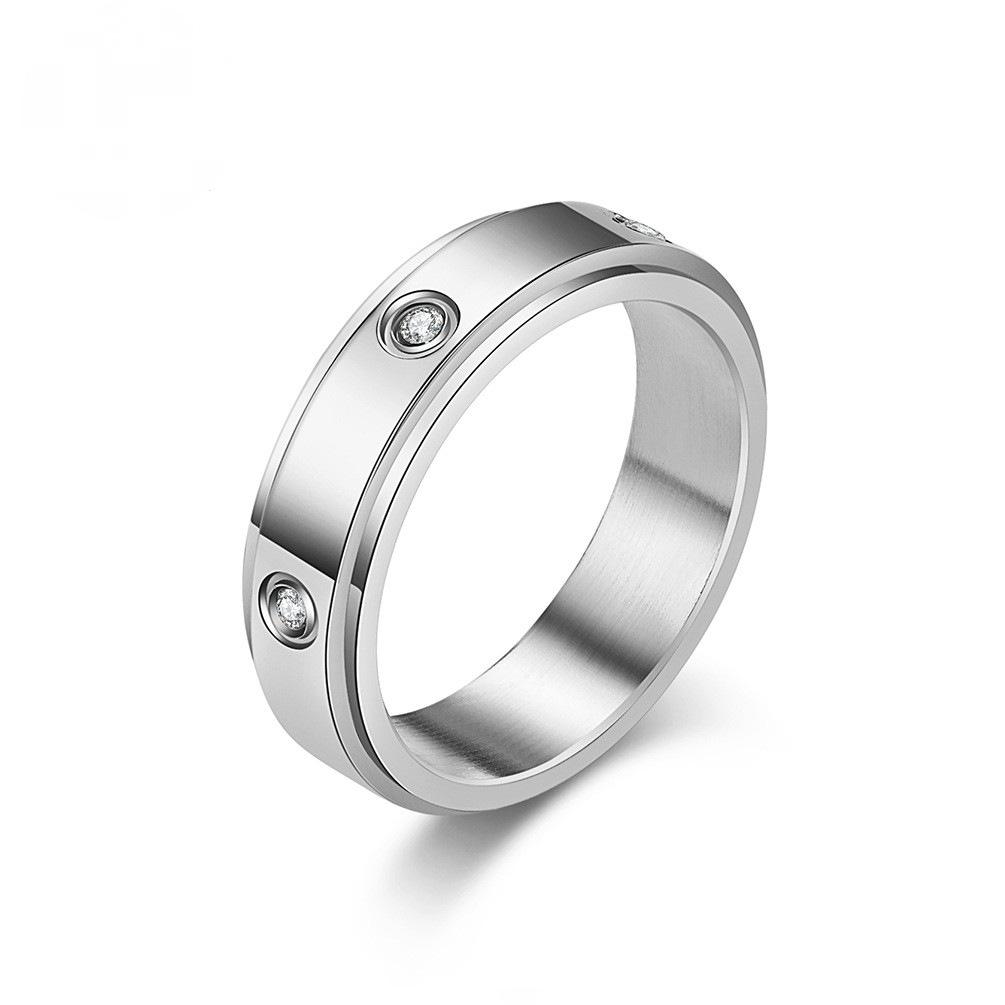 Bague tournante en acier inoxydable avec zircon