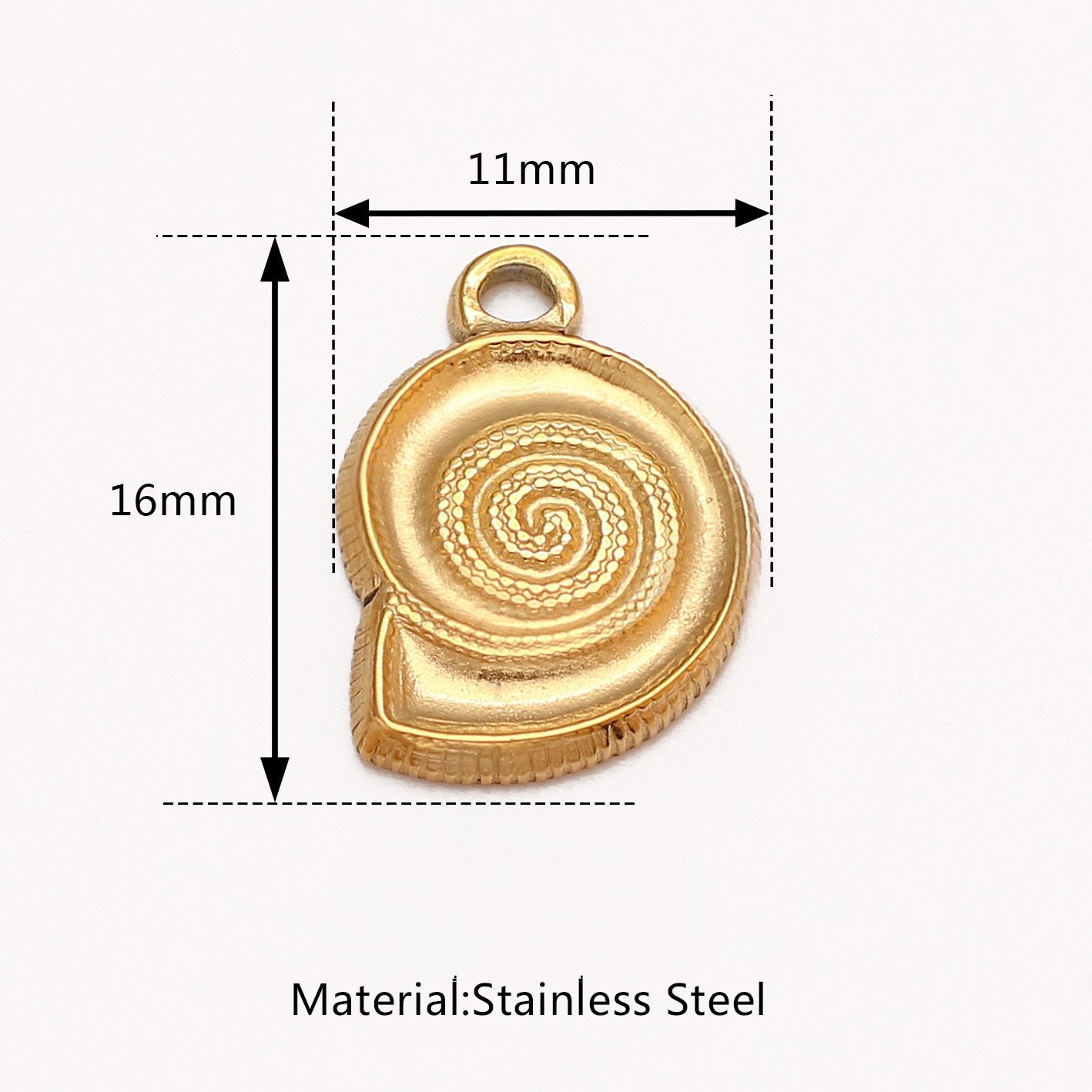 18K Gold PVD Stainless Steel Conch Shape Pendant