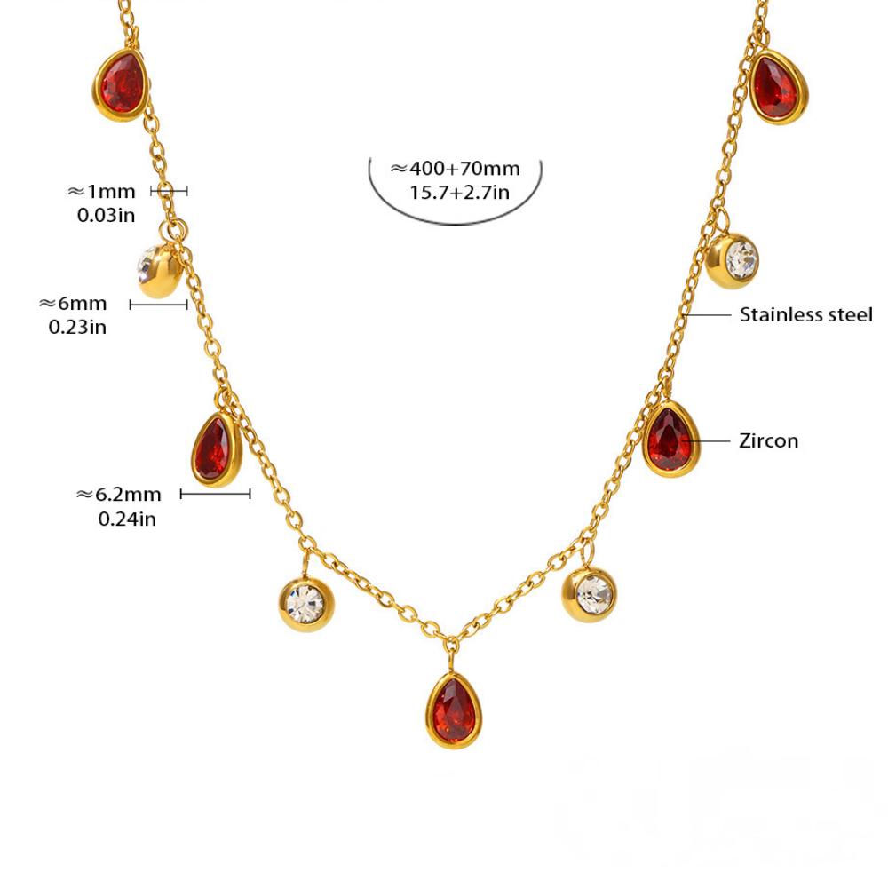 Water Drop Shape Tassel Cubic Zirconia Necklace