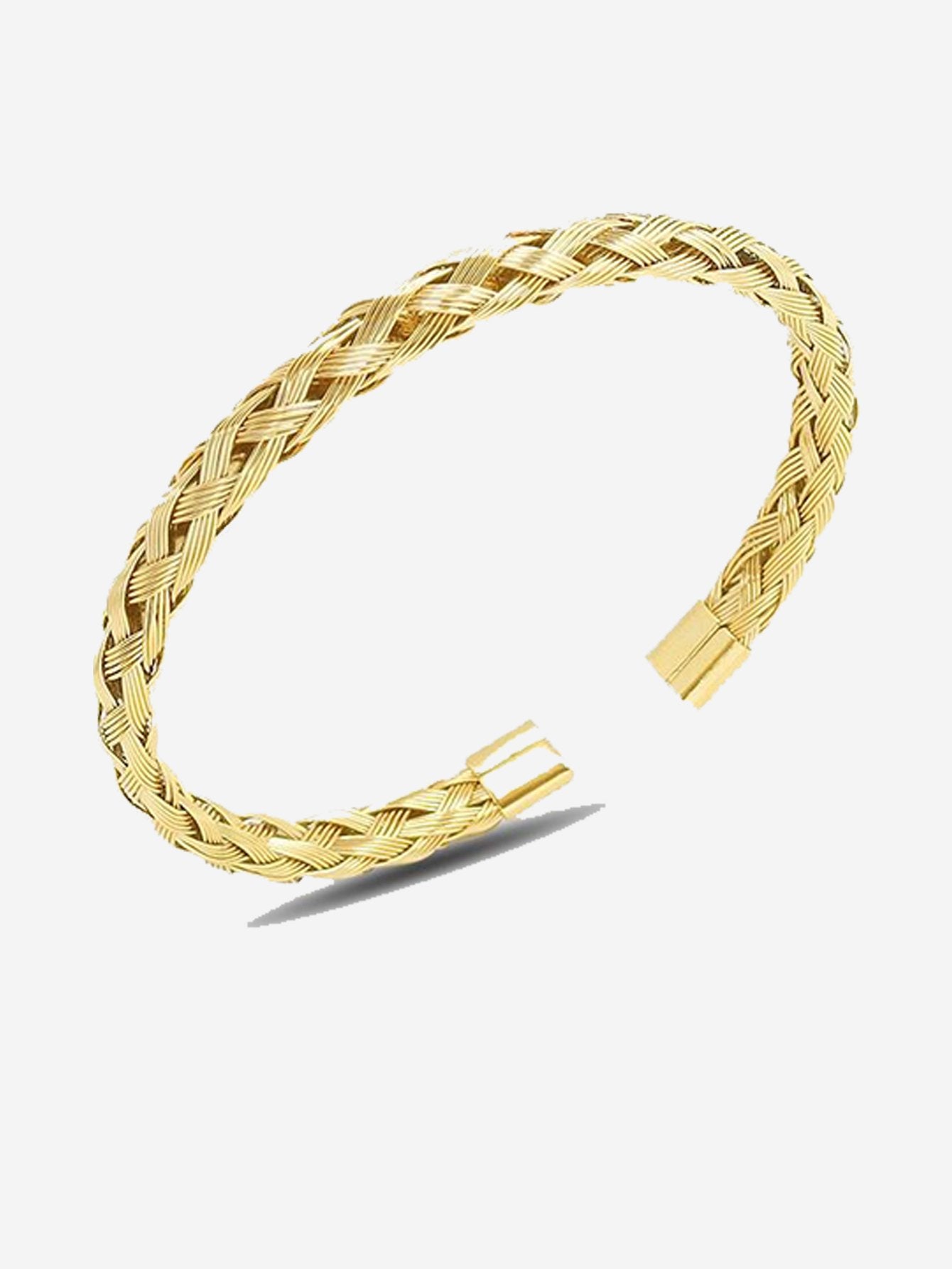Pulsera ajustable con cadena tipo cuerda con PVD en oro de 18 quilates