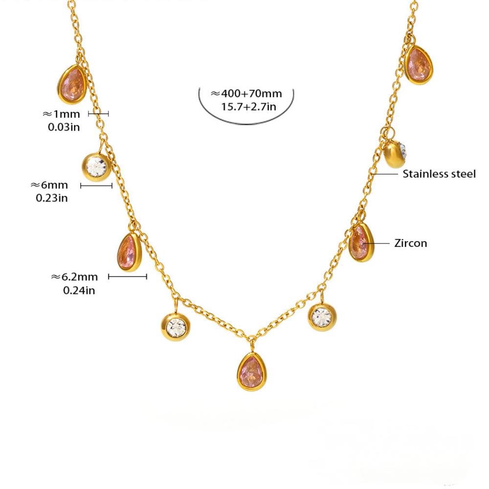 Water Drop Shape Tassel Cubic Zirconia Necklace