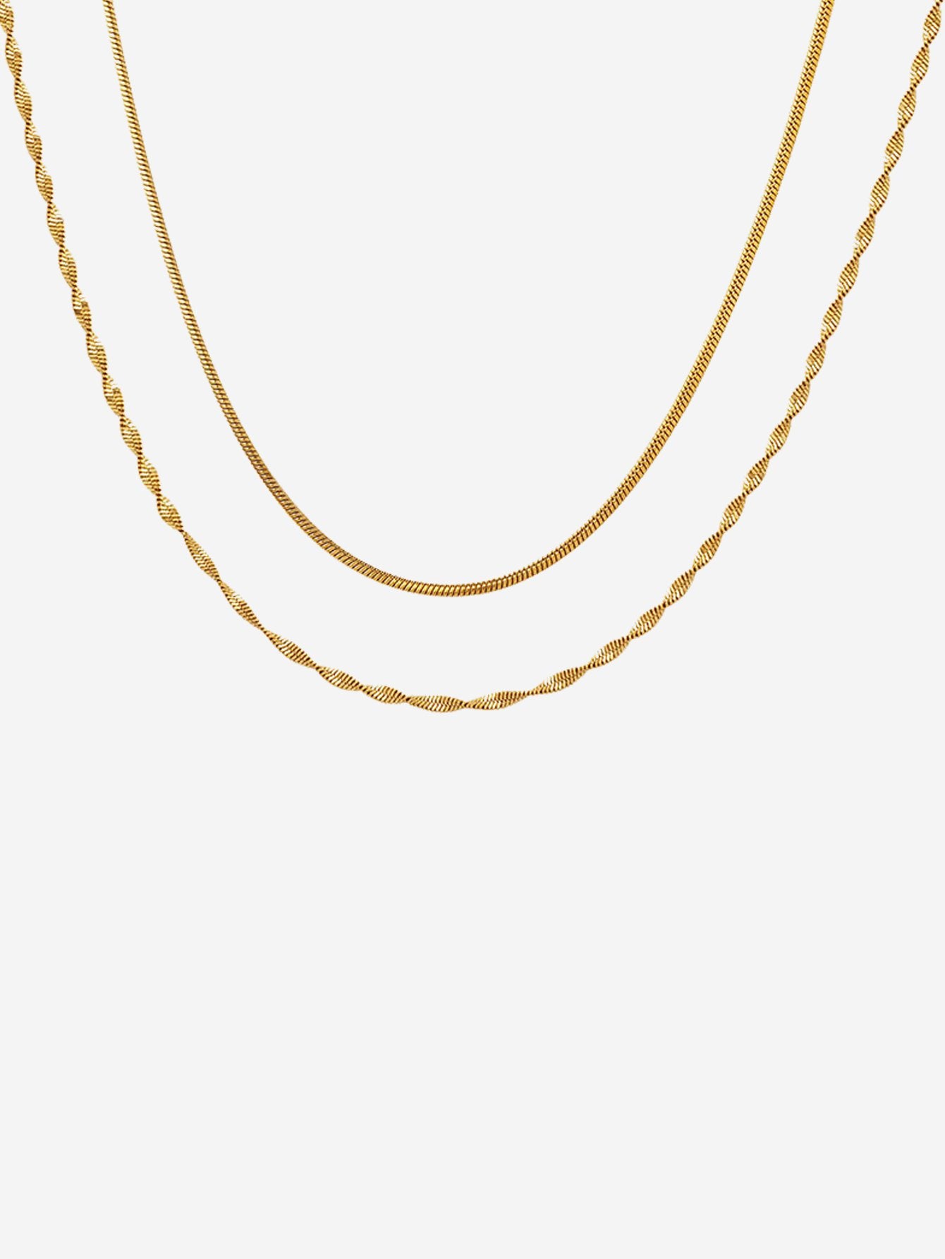 Stainless Steel Double Layer Snake Chain Necklace