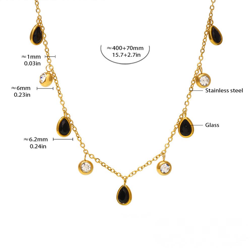 Water Drop Shape Tassel Cubic Zirconia Necklace