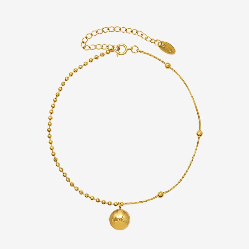 Bead Stitched Snake Chain Stainless Steel Anklet