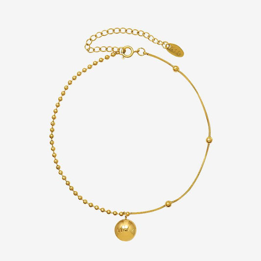Bead Stitched Snake Chain Stainless Steel Anklet