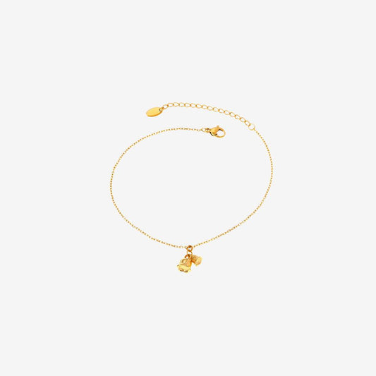 18K Gold PVD Lily Qf The Valley Chain Stainless Steel Anklet