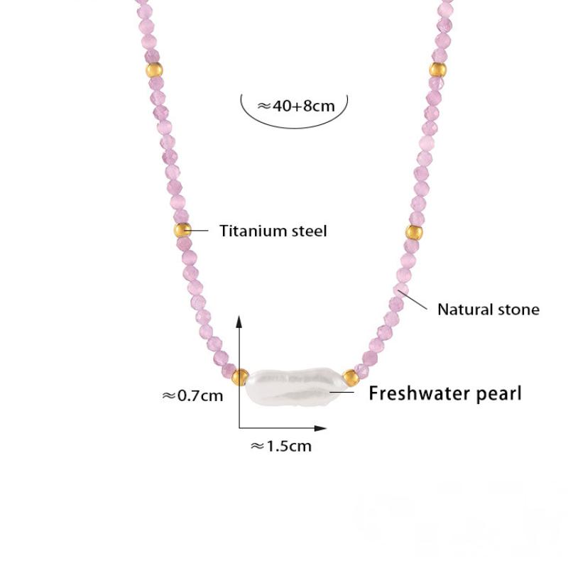 Stainless Steel Freshwater Pearl Pendant Beaded Necklace