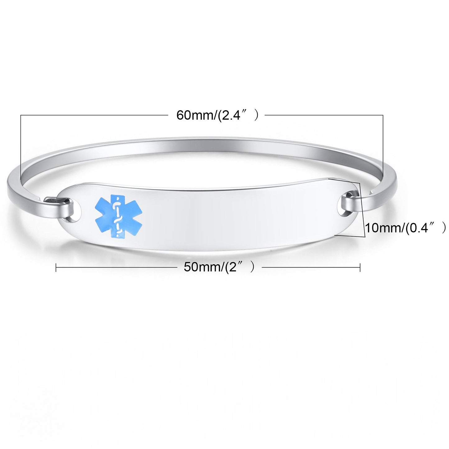 Stainless Steel Medical ID Blank Bangle