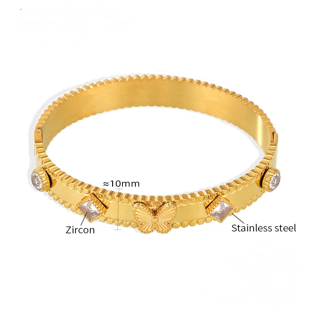 Butterfly Cubic Zirconia Bangle Bracelet