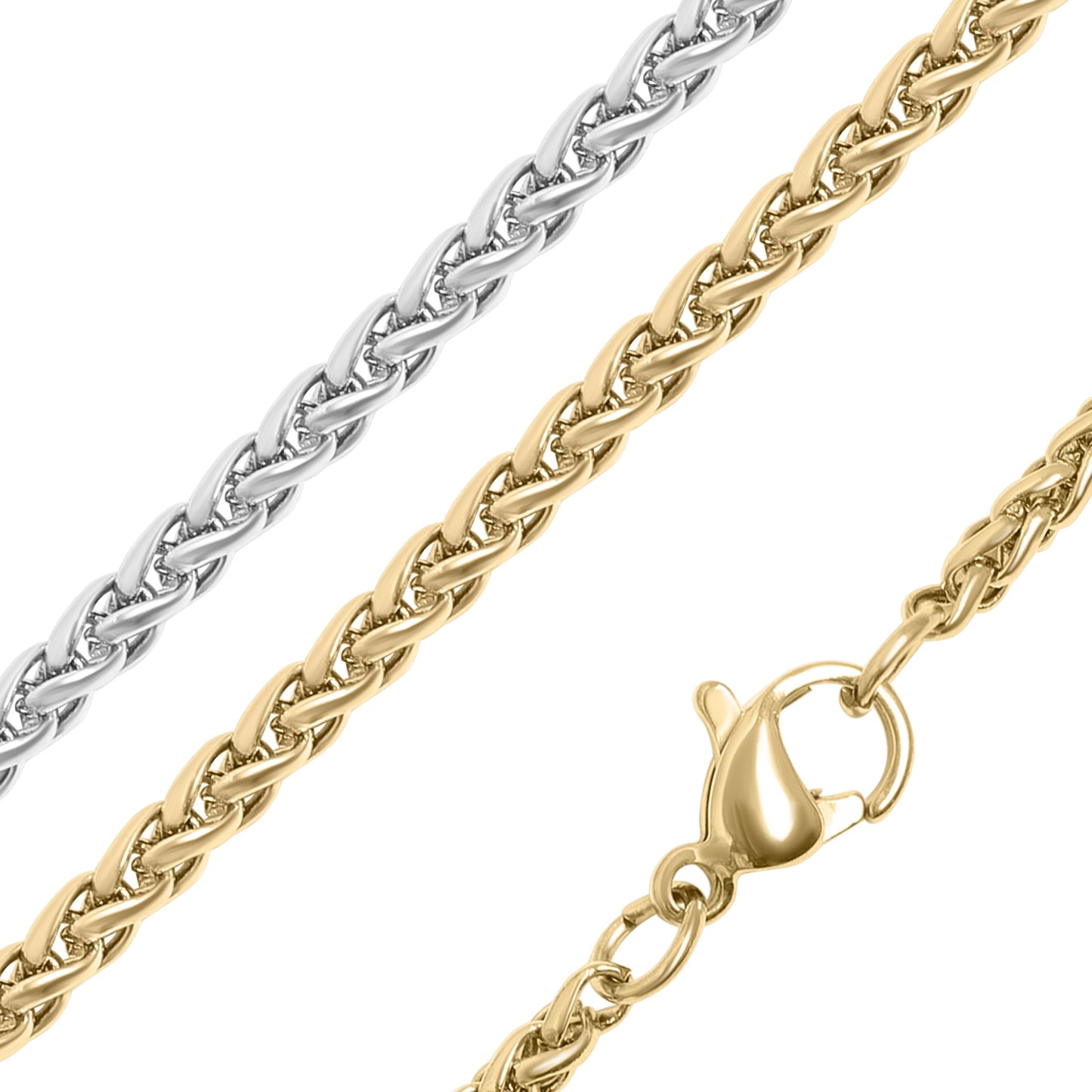 3mm Stainless Steel Wheat Chain Necklace