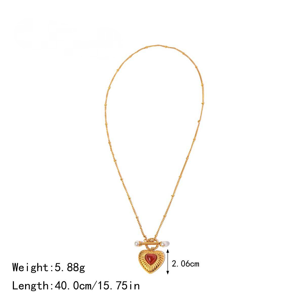 Stainless Steel Agate Cross Pendant Necklace