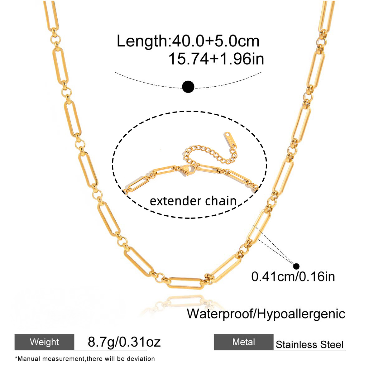 Stainless Steel Double Heart Pendant Necklace