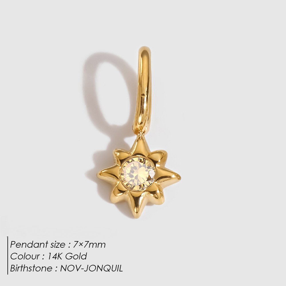 Stainless Steel Cubic Zirconia Star Pendant