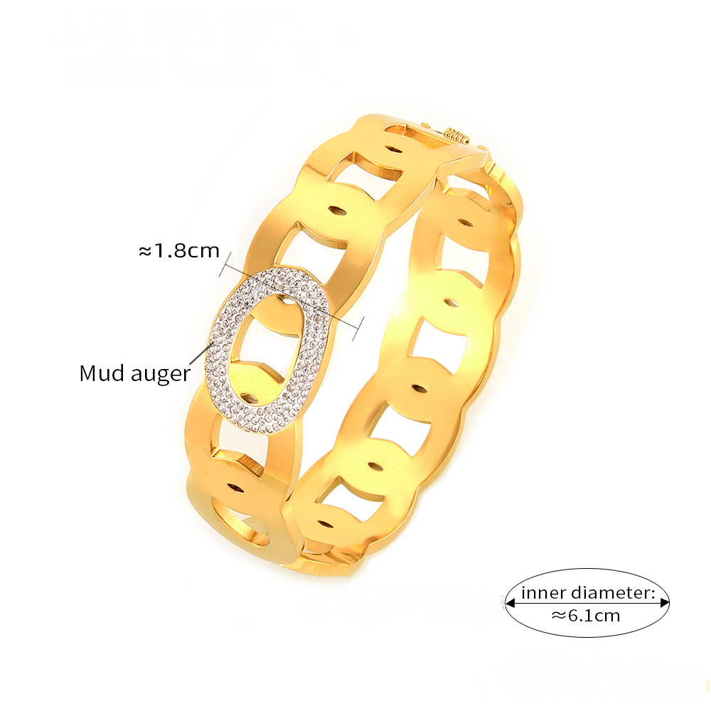 Stainless Steel Ring Stitching Design Bracelet