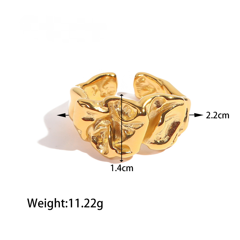 Stainless Steel Retro Heart Geometric Ring