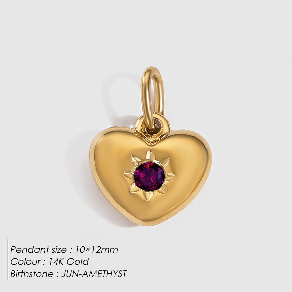 Stainless Steel Rhinestone Heart Pendant