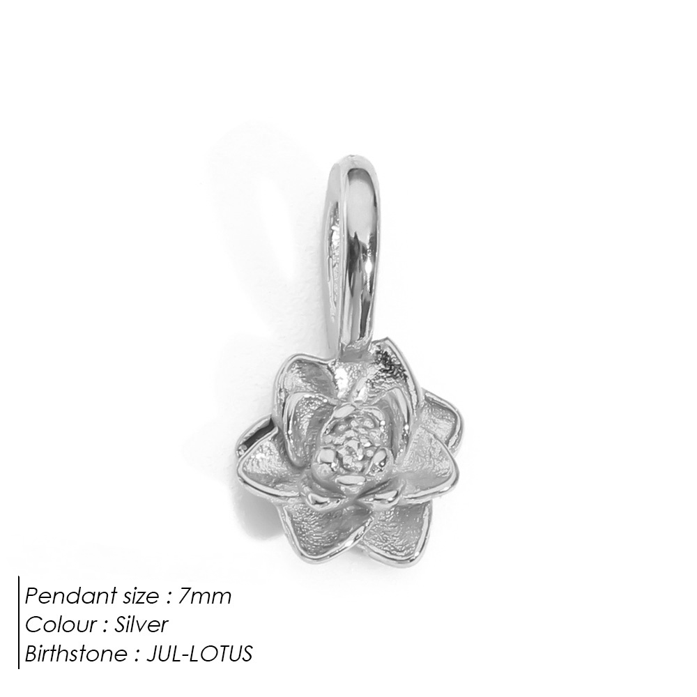 Stainless Steel Birthday Three-dimensional Flower Pendant