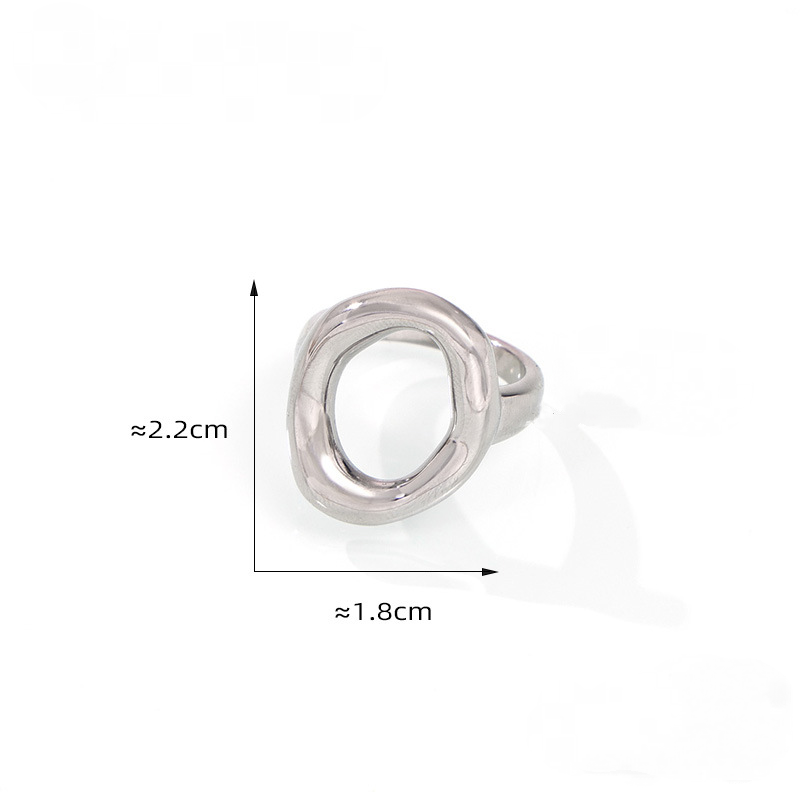 Geometric Hollow Irregular Stainless Steel Ring