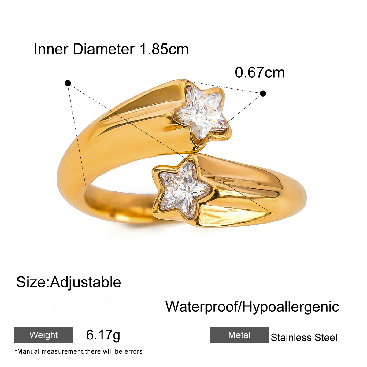 Stainless Steel Cubic Zirconia Ring Combination