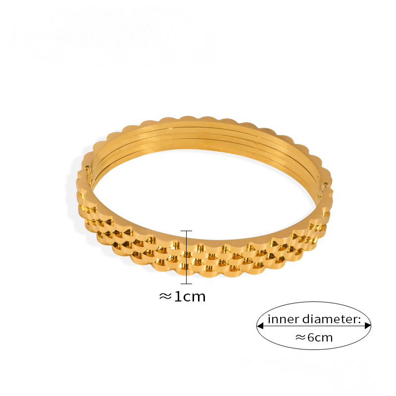 Stainless Steel Creative Geometric Inlay Czech Diamond Bracelet