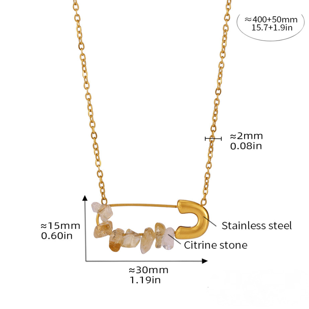Stainless Steel Paper Clip Pendant Necklace