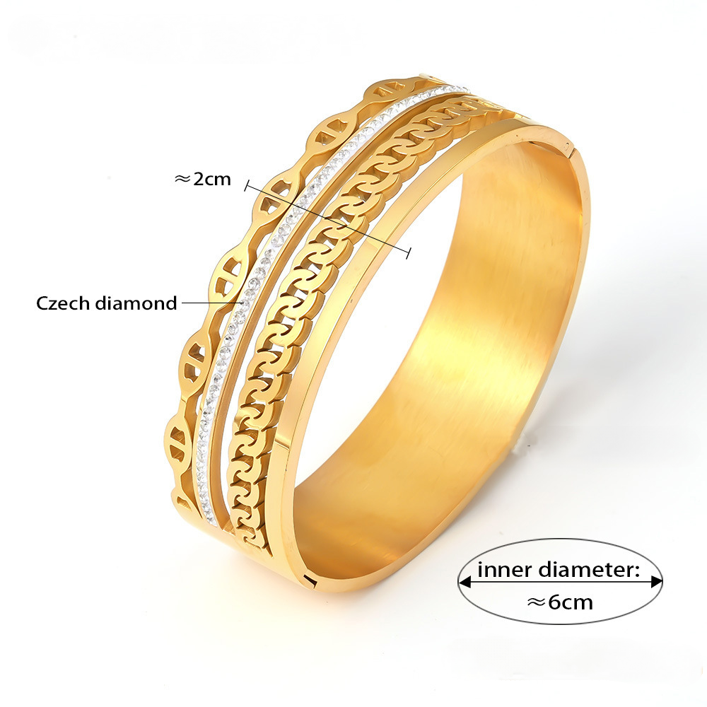 Chain Shape 18K Gold PVD Stainless Steel Bracelet