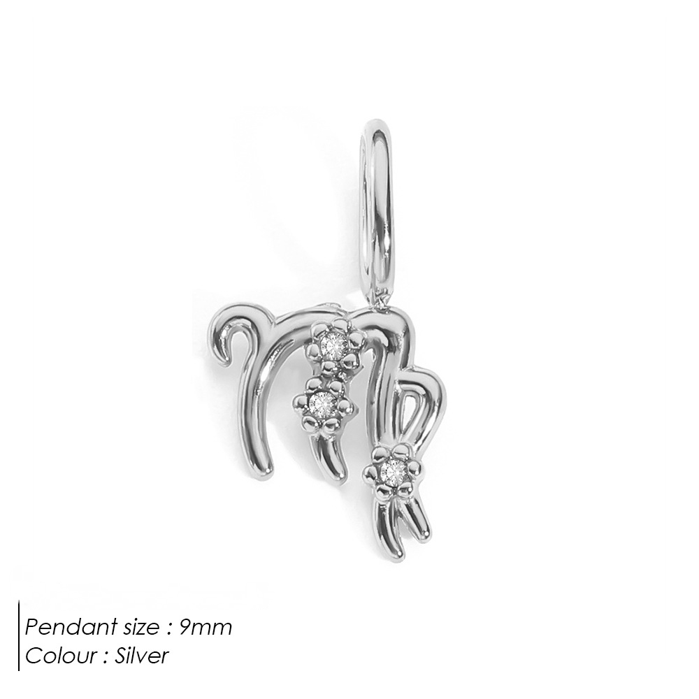 Stainless Steel Diamond-encrusted Constellation Necklace Pendant