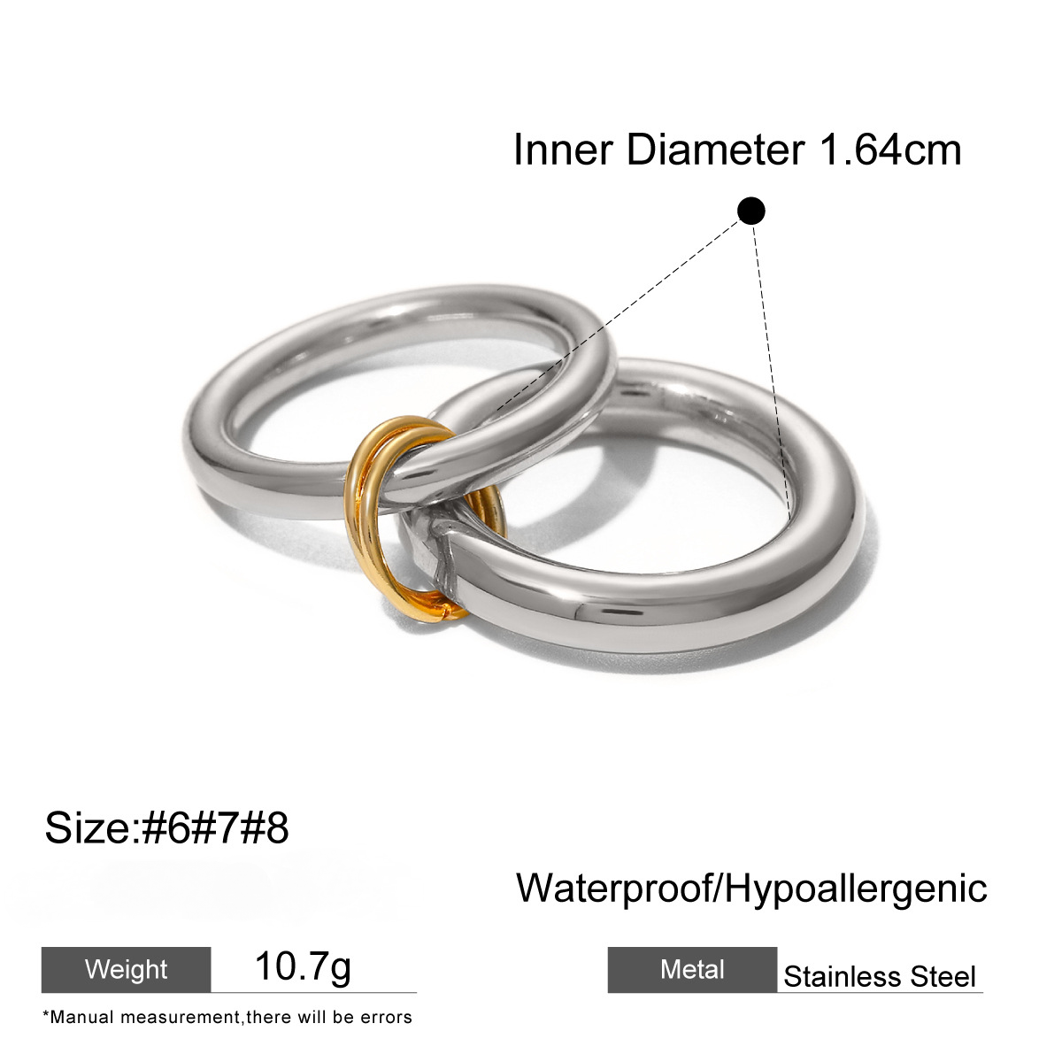 Stainless Steel Stacking Pearl Rings