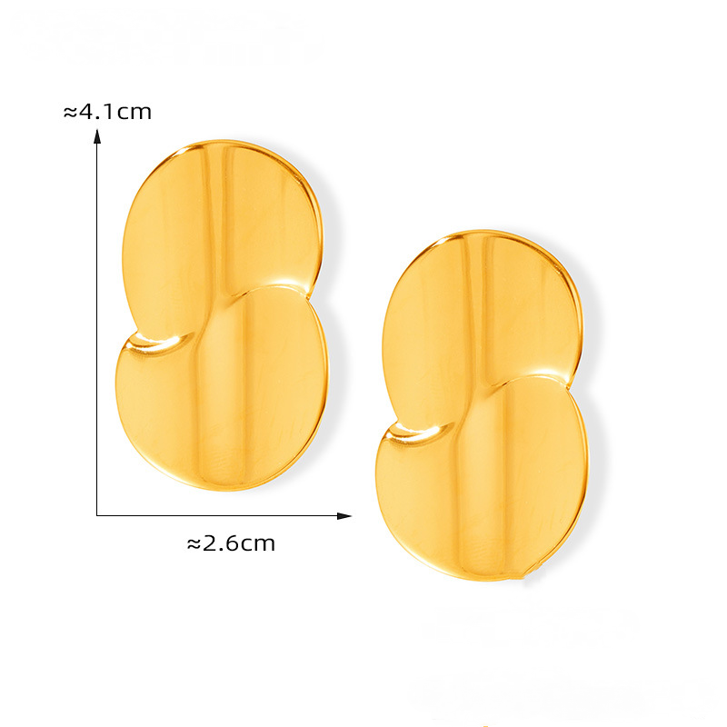 Stainless Steel Double Layer Water Drop Stitching Stud Earrings