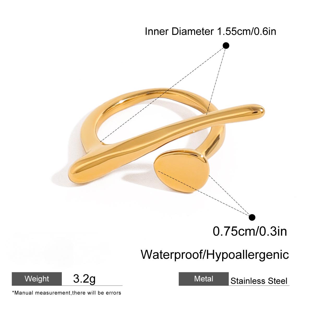 Irregular Stainless Steel Geometric Ring