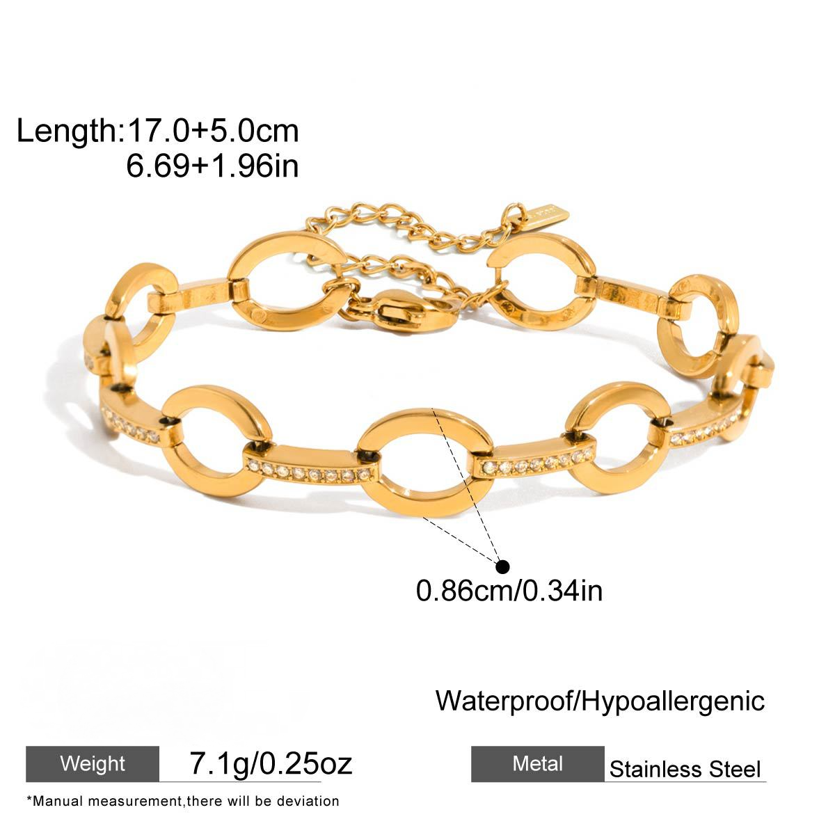 Stainless Steel Flashing Cubic Zirconia Bracelet