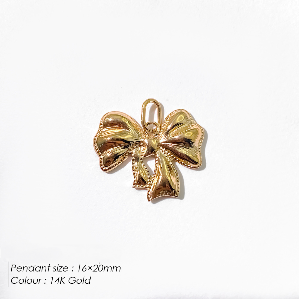 Stainless Steel Hollowed-out Bowknot Series Pendant