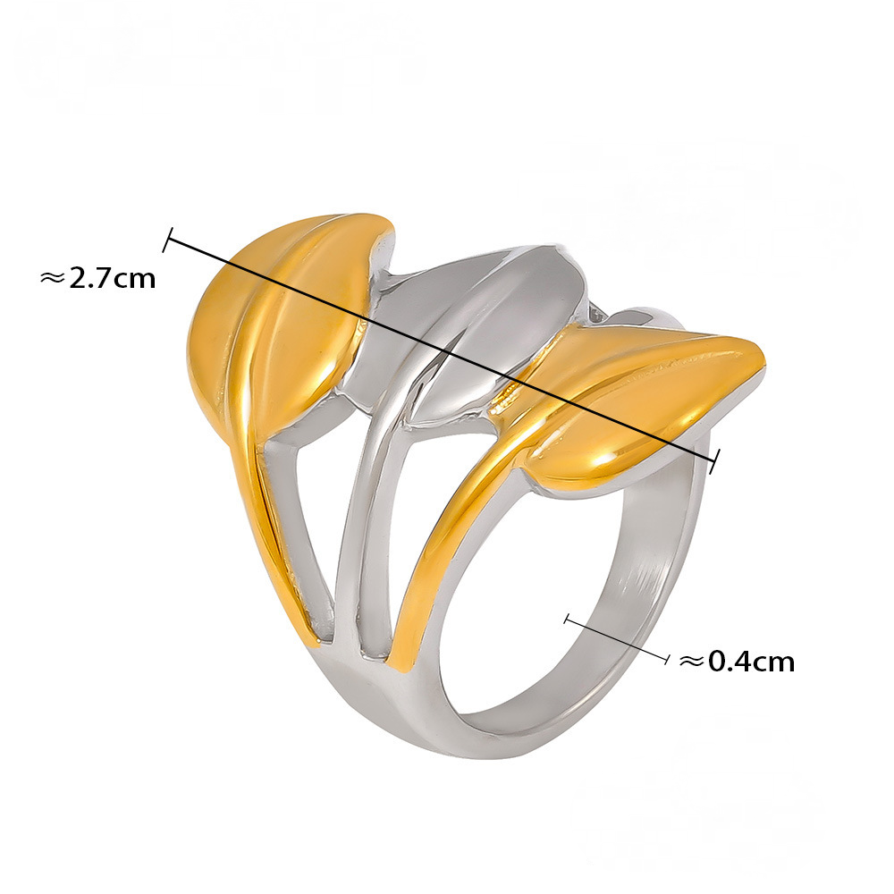 Stainless Steel Leaf Shape Stitching Ring