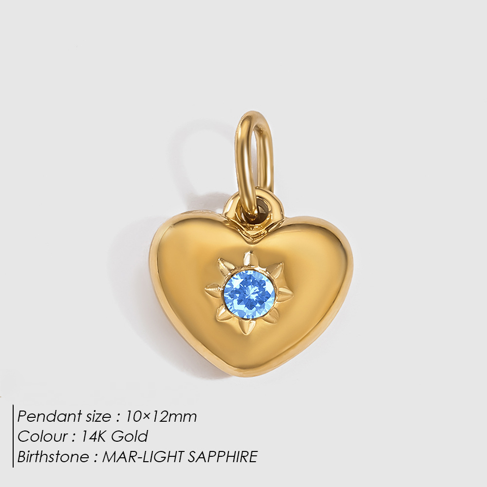 Stainless Steel Rhinestone Heart Pendant