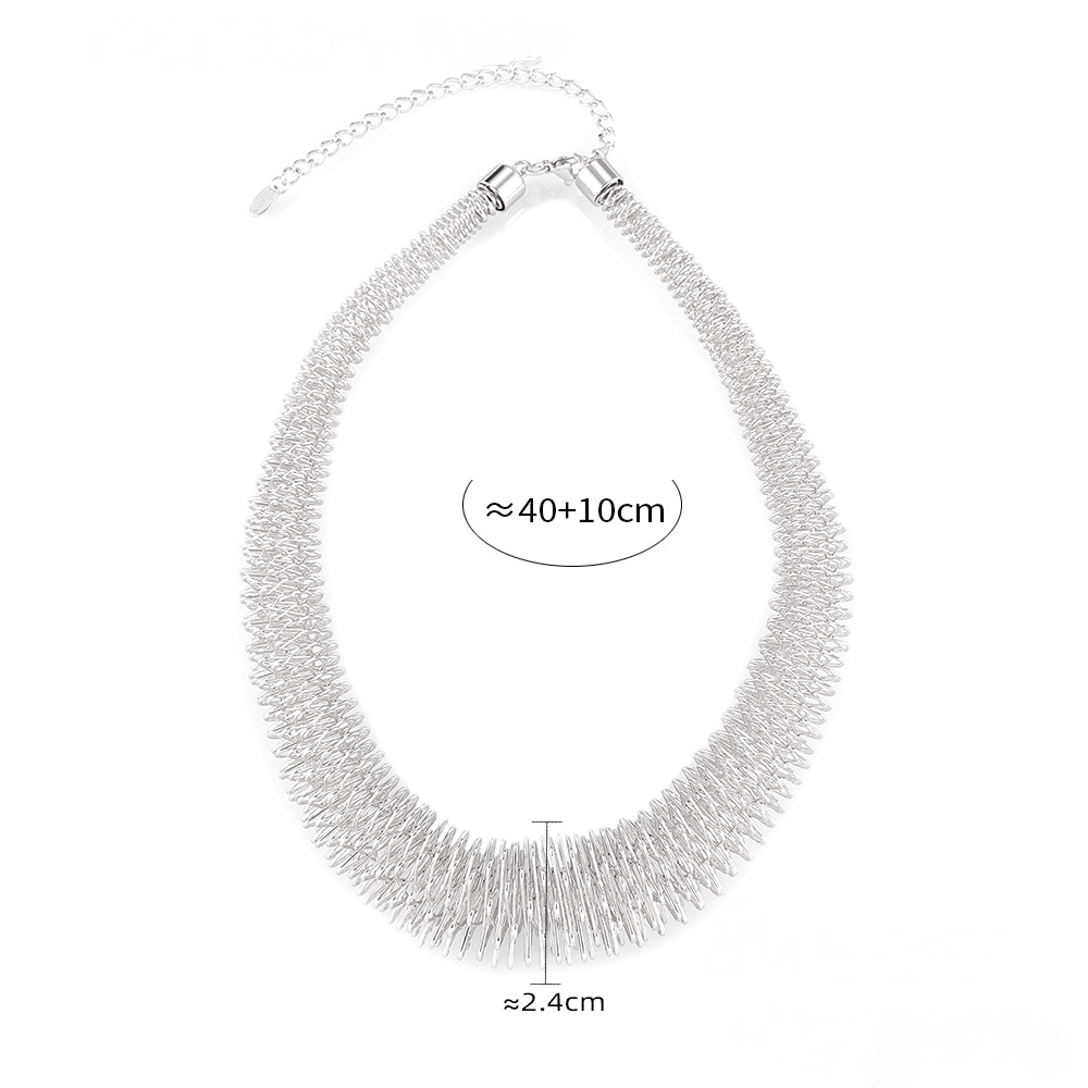 Stainless Steel Hip-hop Style Spring Shape Necklace