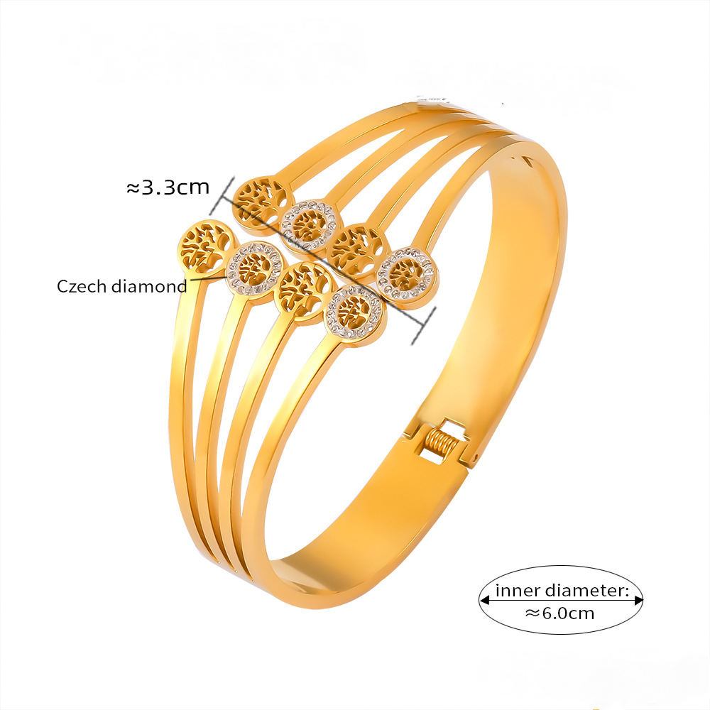 Stainless Steel 18K Gold PVD Niche Hollow Bracelet